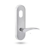 2801 ROUND END PLATE WITH CYLINDER HOLE & 153 LH LEVER SATIN CHROME
