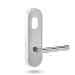 2801 ROUND END PLATE WITH CYLINDER HOLE & 155 LEVER SATIN CHROME