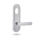2801 ROUND END PLATE WITH CYLINDER HOLE & 166 LEVER SATIN CHROME