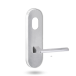 2801 ROUND END PLATE WITH CYLINDER HOLE & 178 LEVER SATIN CHROME
