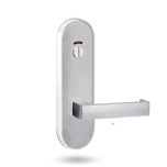 2814 ROUND END PLATE WITH PRIV INDICATOR EMERGENCY TURN & 111 LEVER SATIN CHROME