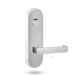 2814 ROUND END PLATE WITH PRIV INDICATOR EMERGENCY TURN & 112 LEVER SATIN CHROME