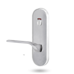 2814 ROUND END PLATE WITH PRIV INDICATOR EMERGENCY TURN & 122 RH LEVER SATIN CHROME