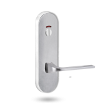 2814 ROUND END PLATE WITH PRIV INDICATOR EMERGENCY TURN & 123 LEVER SATIN CHROME