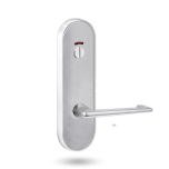 2814 ROUND END PLATE WITH PRIV INDICATOR EMERGENCY TURN & 132 LEVER SATIN CHROME