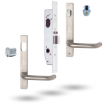 SELECTOR LOCKING KIT - 23MM INCL FURNITURE LONG FOREND PLATE SATIN CHROME