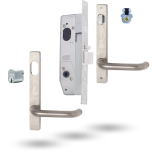 SELECTOR LOCKING KIT - 38MM INCL FURNITURE LONG FOREND PLATE SATIN CHROME