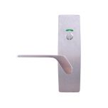 EXT SQ END PLATE - PRIVACY INDICATING EMERGENCY TURN WITH LEVER 41 RH SATIN CHROME