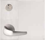 DETENTION PLATE VISIBLE FIX - PRIV IND EMERG TURN WITH LEVER 23 LH STAINLESS STEEL