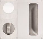 DETENTION PLATE VISIBLE FIX - CYLINDER WITH FLUSH PULL AND KNOB 21 LH STAINLESS STEEL