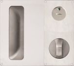 DETENTION PLATE VISIBLE FIX - PRIV IND EMERG WITH KNOB 21 RH STAINLESS STEEL