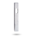 EXT SQ END PLATE - CYLINDER ONLY SATIN CHROME