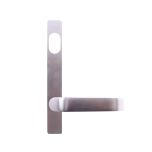 EXT SQ END PLATE - CYLINDER AND LEVER 74 SATIN CHROME
