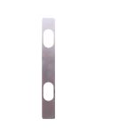 EXT SQ END PLATE - DUAL CYLINDERS SATIN CHROME