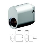 570 OVAL CYLINDER WITH Z CAM - LESS PLUG SATIN CHROME