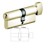 EURO CYLINDER FIXED CAM 5PIN KEY WITH TURN 37.5/37.5 POLISHED BRASS