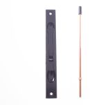 FLUSH BOLT-NARROW-SURFACE MT-NYLON TIP 12.5mm BLACK