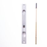 FLUSH BOLT-NARROW-SURFACE MT-NYLON 'D' TIP SATIN CHROME
