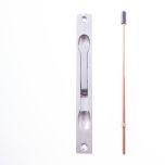 FLUSH BOLT-NARROW-SURFACE MT-NYLON TIP 12.5mm SATIN CHROME