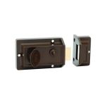 RIMLOCK NIGHTLATCH WITH SNIB - DISPLAY BROWN