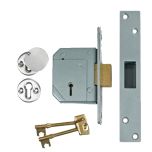 5 LEVER MORTICE DEADBOLT SATIN CHROME