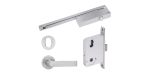 YALE SIMPLICITY KIT MORTICE LOCK, SIZE 3 SLIDE RAIL DOOR CLOSER, S1 LEVER SET WITH ESCUTCHEON STAINLESS STEEL