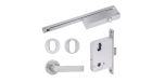 YALE SIMPLICITY KIT MORTICE LOCK, SIZE 3 SLIDE RAIL DOOR CLOSER, S1 LEVER SET WITH ESCUTCHEON & TURN STAINLESS STEEL