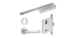 YALE SIMPLICITY KIT MORTICE LOCK, SIZE 3 SLIDE RAIL DOOR CLOSER, S2 LEVER SET WITH ESCUTCHEON STAINLESS STEEL