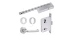 YALE SIMPLICITY KIT MORTICE LOCK, SIZE 3 SLIDE RAIL DOOR CLOSER, S2 LEVER SET WITH ESCUTCHEON & TURN STAINLESS STEEL